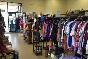 Kids clothing racks at Careworks.