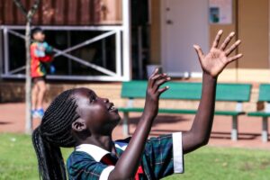 Young Sudanese girl at school