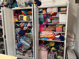 2 cupboards full of hand-made blankets