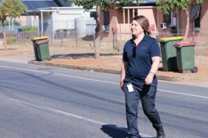 Vicki visiting a home