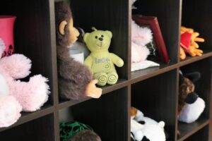play toys on a shelf