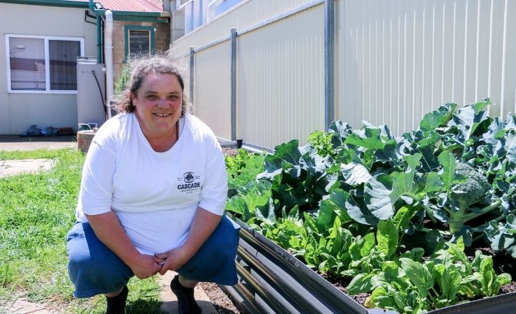 Cindy Chatters won the AnglicareSA award for the best garden