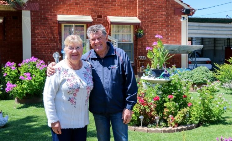 Photo: Lorraine and Phil took out the AnglicareSA Award for Best Lawn.